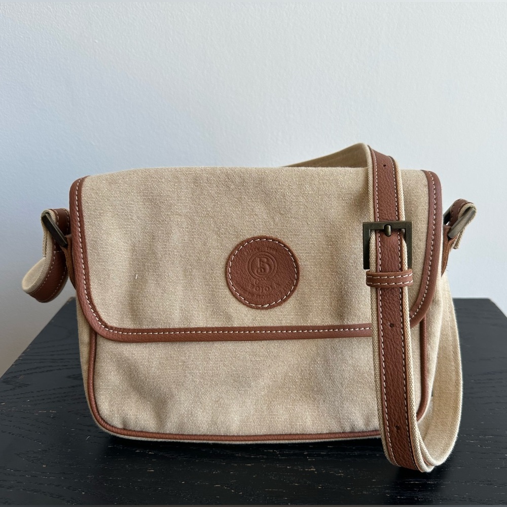 Italian Bojolo Firenze Canvas Crossbody Bag